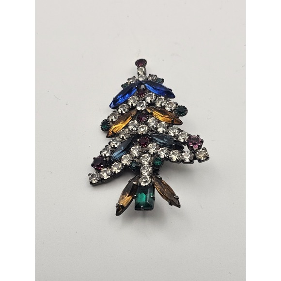 Kenneth Jay Lane Jewelry - Vintage KENNETH LANE Christmas Tree Brooch, Multicolor